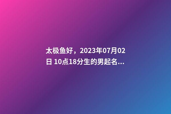 太极鱼好，2023年07月02日 10点18分生的男起名字大全